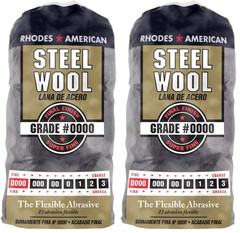 10120000 Steel Wool, 12 Pad, Grade #0000, Rhodes American, Final Finish