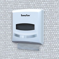 SunnyCare #8238W White ABS Plastic Singlefold ( V-fold) Towel Paper Dispenser