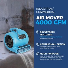 ALORAIR 4000CFM Air Mover Carpet Dryer 3 Speed 1.34HP Blower Fan Water Damage