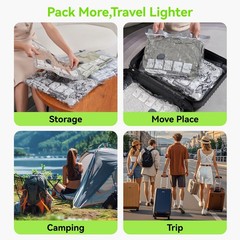VACKFOX 12 Pack Vacuum Bags Green-12 + USB & TYPE-C Pump, Green