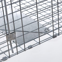 ANT MARCH Live Animal Cage Trap with Gloves 37″x13.5″x14.5″ Large Silver
