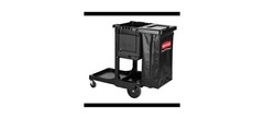21.8 in. x 46 in. x 38 in. Executive Janitor Cleaning Cart Black