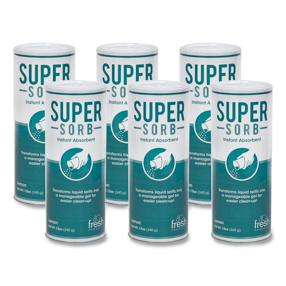 Fresh Products 614SSBX Super-Sorb 720 oz Liquid Spill Lemon Absorbent (6/Bx) New