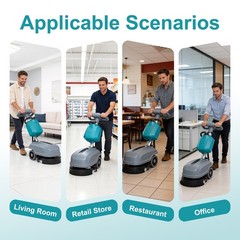 15″ Walk-behind Floor Scrubber Machine 24000 Sqft/h 6-gal Tank 23″ Suction