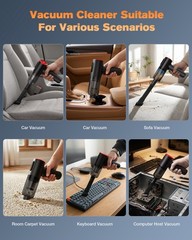 OLGEO Mini Handheld Vacuum Cleaner, Cordless Car & Air Blower, Black