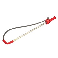 RIDGID 59787 Model K-3 Toilet Auger with Unclogging 3-foot, Stainless, Red