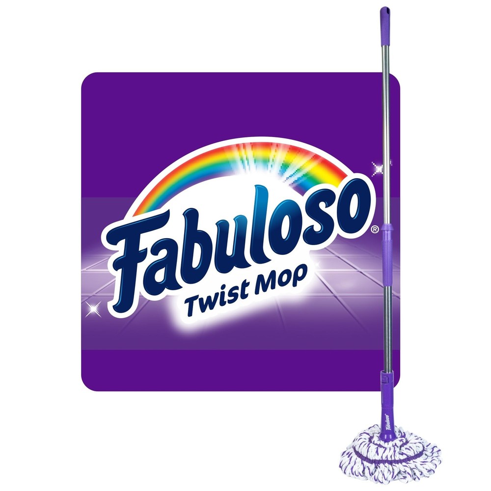 Fabuloso Twist Mop, Self Wringing Floor Mop with Non Scratch Scrubber and Rem…