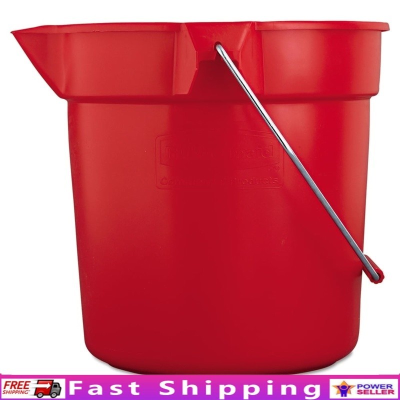 Heavy Duty Utility Pail W/ Bail Handle & Wide Pour Spout Commercial Use