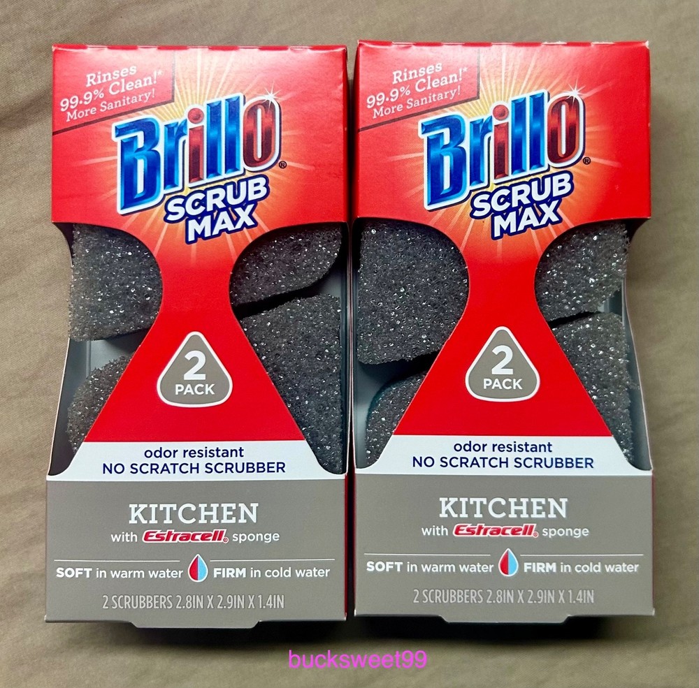 Brillo SCRUB MAX KITCHEN Scrubber – 4 Scrubbers TOTAL