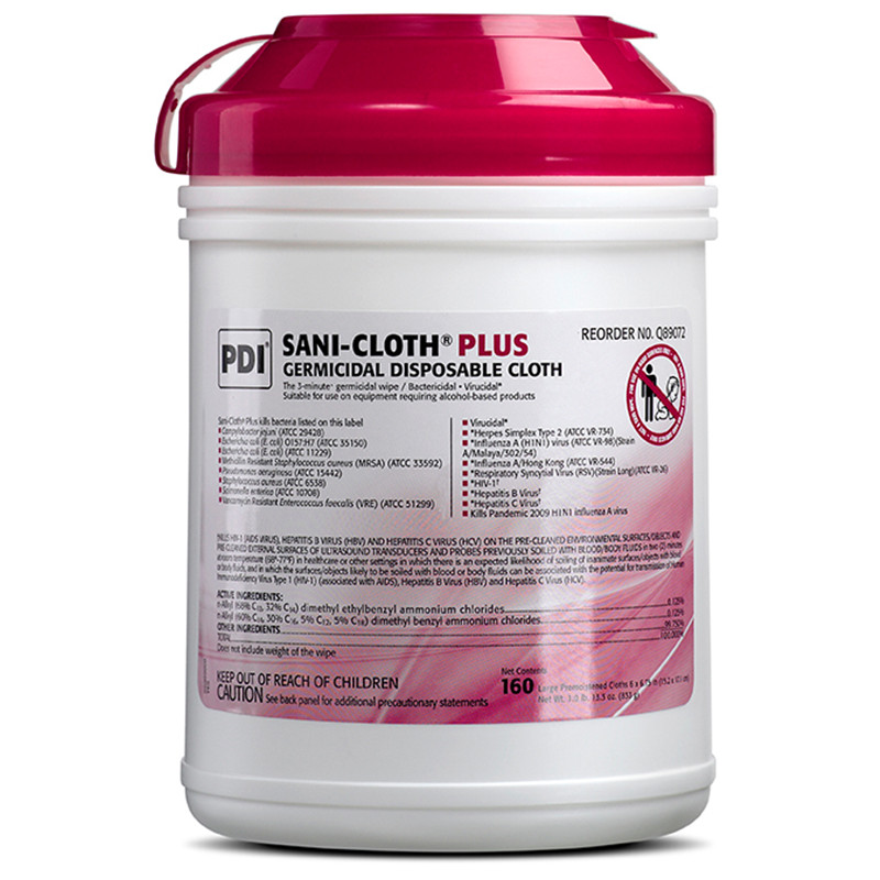 *1-Pack* PDI Sani-Cloth Plus Germicidal 160 Wipes 6″ x 6.75″ Large Q89072
