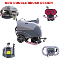 Walk Behind 9+9″Brush Floor Cleaning Machine Portable Upgrade Scrubber EM-255 SL