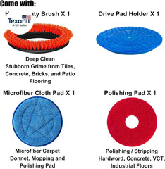 15″ Floor Buffer Machine, Commercial Floor Scrubber Machine with Brushes and Pad