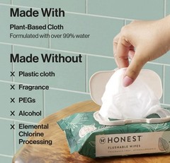 The Honest Company Hypoallergenic Flushable Wipes Sensitive Skin 42 Ct Pack of 3