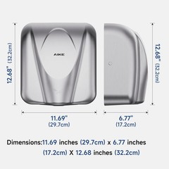 AIKE Heavy Duty Commercial Hand Dryer High Speed Stainless Steel Design Warm …