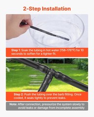 VEVOR Drip Irrigation Fittings Kit for 1/4″ tubing compatible, Black