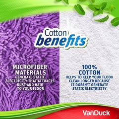 VanDuck Reusable 100% Cotton Mop Pads 4 Count (Pack of 1), Wet&dry (White)