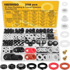 NBRINGO 258 PCS Faucet Washers Assorted Kit – 32 Sizes Plumbing 32, Black