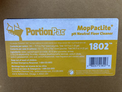 Box of PortionPac MopPacLite 1802 pH Neutral Floor Cleaner (Yellow)