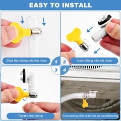 3 Ft White Air Conditioner Drain Hose Portable AC Hose Elbow Connector