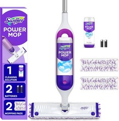 Swiffer PowerMop Multi-Surface Mop Kit for Floor Cleaning, Purple and White