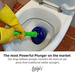 Luigi’s Toilet Plunger – Unclogger Plungers for Bathroom – Heavy Duty Clog Re…