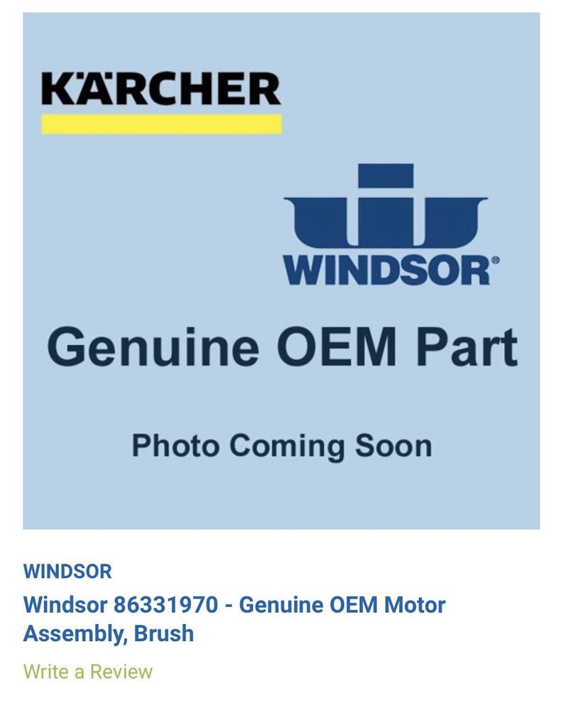 86331970 Windsor Karcher Chariot I Scrub 20 Brush Motor Assembly OEM 86331970