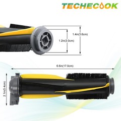 Techecook 2 Pack Main rolling brush: 6.6 x 2.1 inches, Yellow, Black
