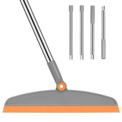 Multifunction Magic Broom, 54 Inch Adjustable Long Handle Gray Orange