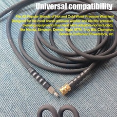 25′ Pressure Washer Hose Extension Cable 4000 PSI 25 ft Length Gray 3/8″ Coupler