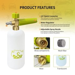 Foam Cannon Snow Lance Pressure Washer Quick Release Car Wash Jet Green Set