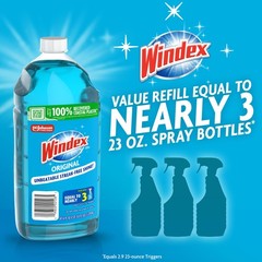 Windex Refill Glass and Window Cleaner Bottle, Bottle 67.6 Fl Oz (Pack of 1)