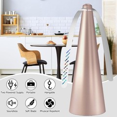 Glovv Fly Fans for Tables, Bug Food Fan Outdoor Indoor Keep 3 pack, golden