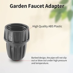 Moicstiy 4Pcs 1/2 Inch Drip Irrigation Hose Connectors 3/4 Inch, Black