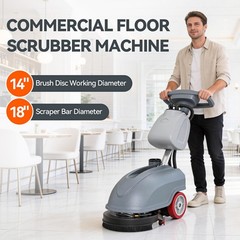 14″ Walk-behind Floor Scrubber Dryer Machine 14531 Sqft/h 4 Gal 18″ Squeegee