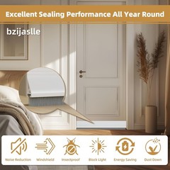 39” Under Door Draft Stopper with Brush, Soundproof 39in*1 pcs, White