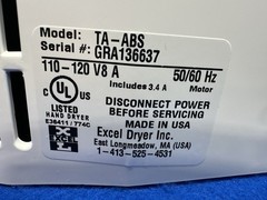 EXCEL DRYER Hand Dryer TA-ABS-110-120V, 455C34
