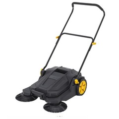 25.6 Inch Manual Push Floor Sweeper Walk-Behind Hand Push Sweeper for Patio