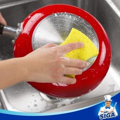 Mr.Siga Heavy Duty Cellulose Scrub Sponge Dual-Sided Dishwashing Sponge For