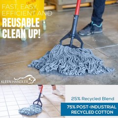 KLEEN HANDLER HEAVY DUTY Commercial Mop Head Replacement, Wet Industrial Blue…