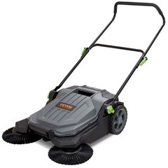 VEVOR Walk-behind Hand Push Floor Sweeper 25.6″ Width 5 Gallon Waste Container
