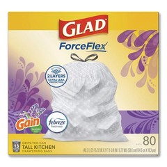 Glad 78902 Kitchen Drawstring Trash Bags – Gain Lavender/White (240/Carton) New