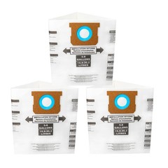 3 Pack Replacement Filter Bags for Shop Vac 5-8 Gallon Wet Gallon, White