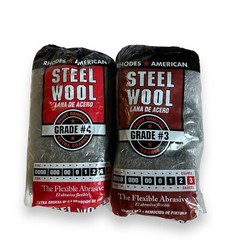 Rhodes American Steel Wool Grade 3 & Grade 4, Extra Coarse #3 & #4 12 Pads/Each