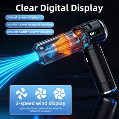 Sycoodeal Handheld Car Vacuum Cleaner, 25000PA Strong Cyclonic Suction Silver