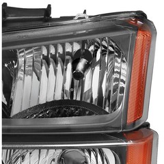 Front Black ABS Plastic Headlight Bumper Lamps For Silverado 1500 2003-2006
