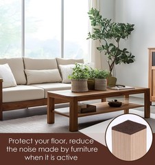 12PCS Furniture Felt Pads, 2 Inch Small Square Pads 2 inches, Brown
