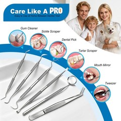 G.CATACC Dental Tools, 7 Piece Set, 6 Pack Tools With Black Case