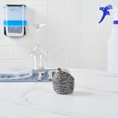 Restaurantware Stainless Steel Scrubber 100-Pack 3.15 X 3.15 X 1.969 Inches