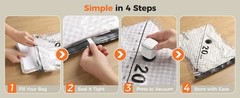 18-Pack Vacuum Bags for Travel with Rechargeable Pump, Compression Packing Bags