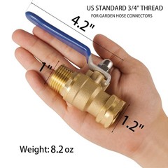 BILAL Heavy Duty Garden Hose Shut Off Valve with Long Handle, High Flow Hose Bal
